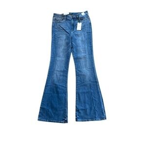 Judy Blue High Rise Flare Leg Jeans Medium Wash Blue Stretch Denim 11/30 NWT